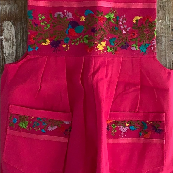 Hand Embroidered Overalls From Oaxaca Mexico. - Picture 2 of 5